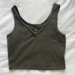 army green crop top